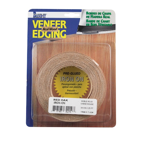 Band-It Band-It 0.75 in. W X 25 ft. L Prefinished Red Oak Wood Veneer Edge Banding 34210